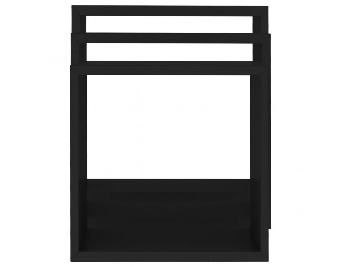 Sonata Кубични стенни полици, 3 бр, черни, МДФ