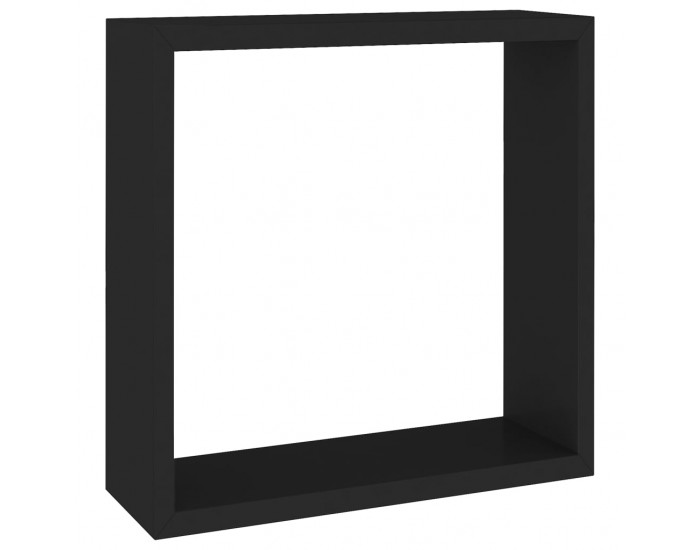 Sonata Кубични стенни полици, 3 бр, черни, МДФ