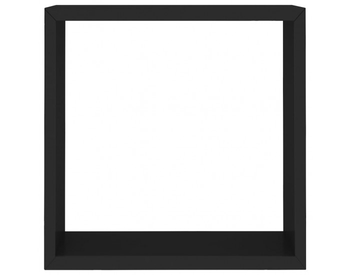 Sonata Кубични стенни полици, 3 бр, черни, МДФ