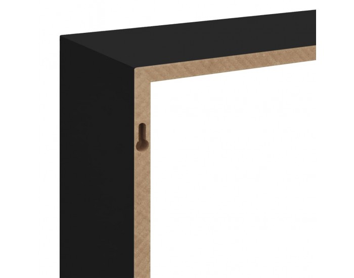 Sonata Кубични стенни полици, 3 бр, черни, МДФ