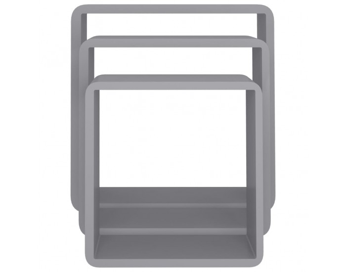 Sonata Кубични стенни полици, 3 бр, сиви, МДФ