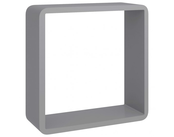 Sonata Кубични стенни полици, 3 бр, сиви, МДФ