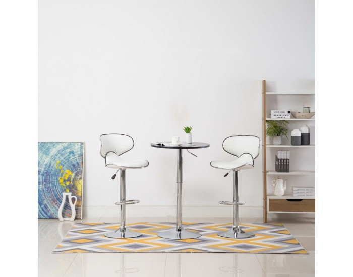 Sonata H Бар табуретки, 2 бр, бели, изкуствена кожа