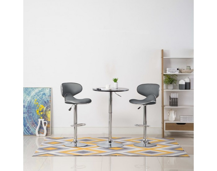 Sonata H Бар табуретки, 2 бр, сиви, изкуствена кожа