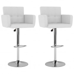 Sonata H Бар табуретки, 2 бр, бели, изкуствена кожа Sonata H Бар табуретки, 2 бр, бели, изкуствена кожа - Бар столове