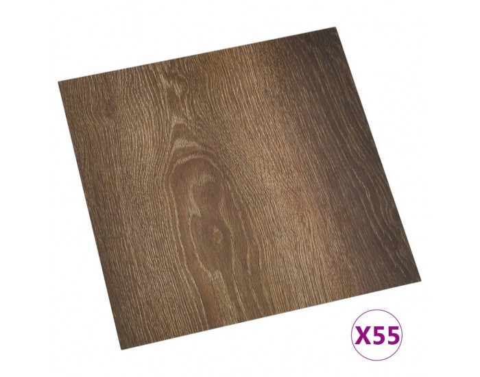 Sonata Самозалепващи подови дъски, 55 бр, PVC, 5,11 м², кафяви Sonata Самозалепващи подови дъски, 55 бр, PVC, 5,11 м², кафяви