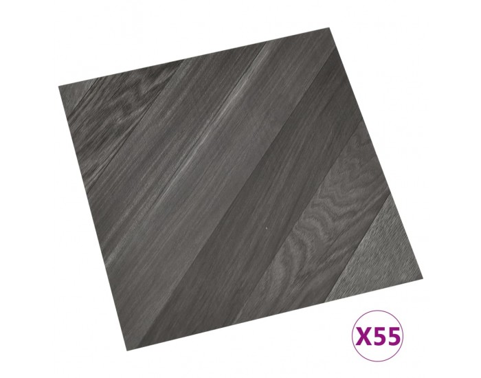 Sonata Самозалепващи подови дъски, 55 бр, PVC, 5,11 м², сиви на ивици Sonata Самозалепващи подови дъски, 55 бр, PVC, 5,11 м², сиви на ивици