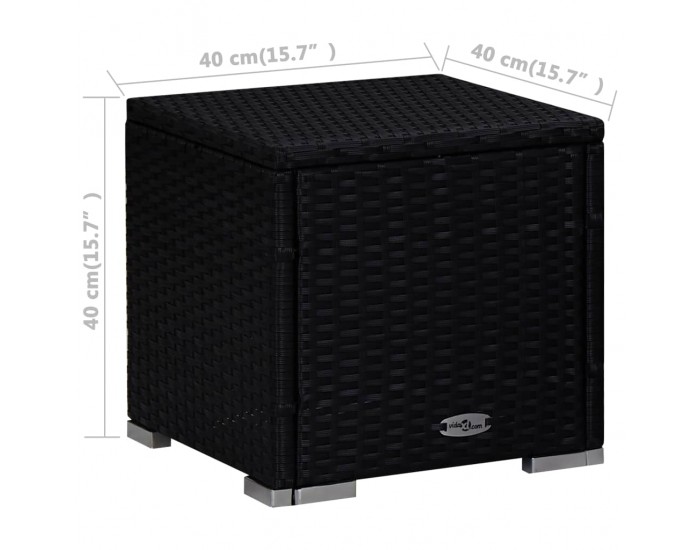 Sonata Шезлонг с шалте и маса за чай, полиратан, син