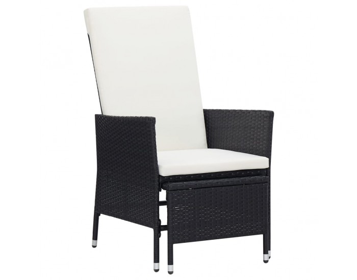 Sonata Градински лаундж комплект с възглавници 2 части черен полиратан Sonata Градински лаундж комплект с възглавници 2 части черен полиратан