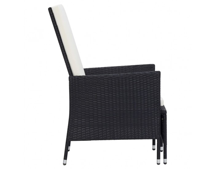 Sonata Градински лаундж комплект с възглавници 2 части черен полиратан Sonata Градински лаундж комплект с възглавници 2 части черен полиратан