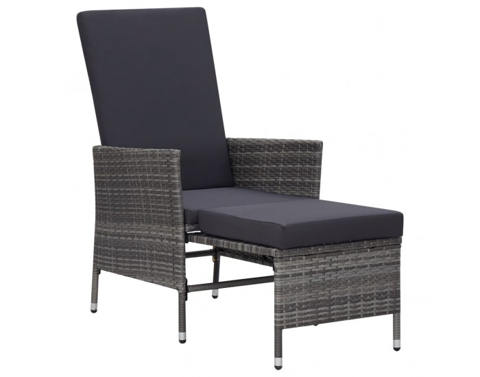 Sonata Градински лаундж комплект с възглавници 2 части полиратан сив