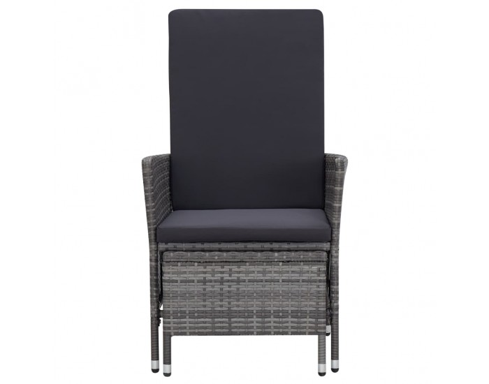 Sonata Градински лаундж комплект с възглавници 2 части полиратан сив