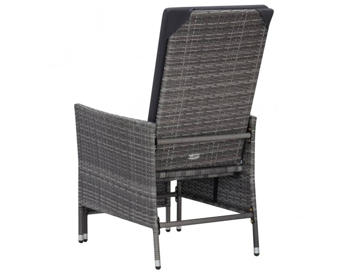 Sonata Градински лаундж комплект с възглавници 2 части полиратан сив