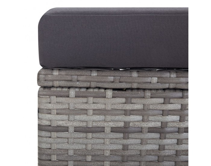 Sonata Градински лаундж комплект с възглавници 2 части полиратан сив