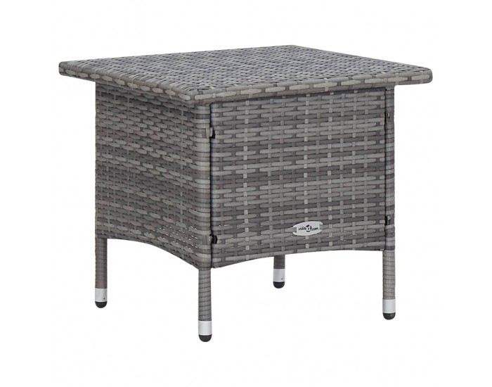 Sonata Градински лаундж комплект с възглавници 2 части полиратан сив