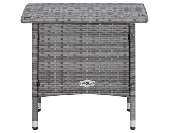 Sonata Градински лаундж комплект с възглавници 2 части полиратан сив