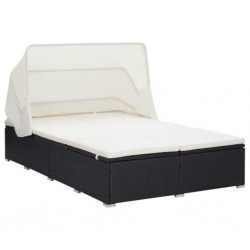 Sonata 2-местно легло за открито с възглавница, черен полиратан - Сравняване на продукти