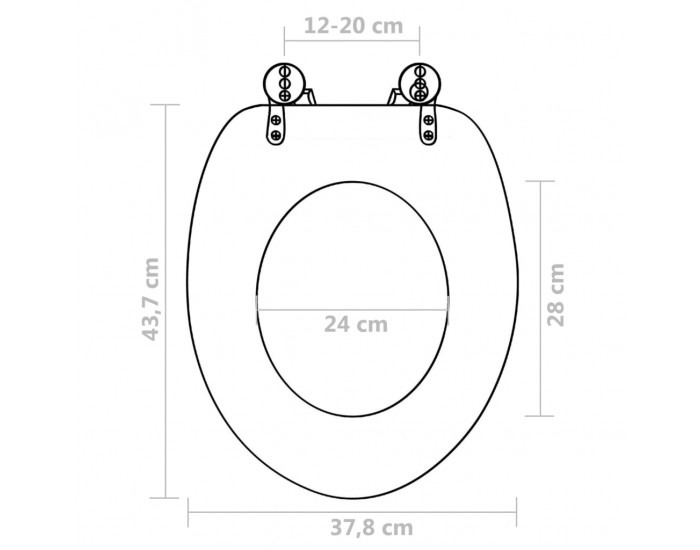 Sonata WC тоалетни седалки с капак, 2 бр, МДФ, дизайн сини водни капки