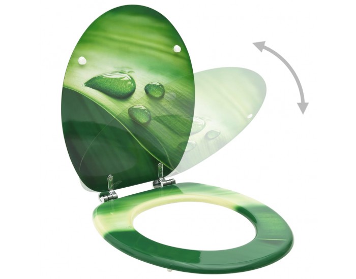 Sonata WC тоалетни седалки с капак 2 бр МДФ дизайн зелени водни капки