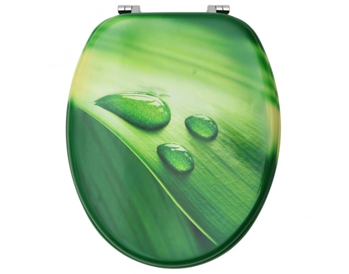 Sonata WC тоалетни седалки с капак 2 бр МДФ дизайн зелени водни капки