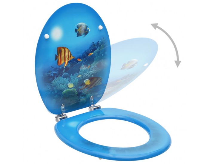 Sonata WC тоалетни седалки с капак, 2 бр, МДФ, дизайн океански пейзаж