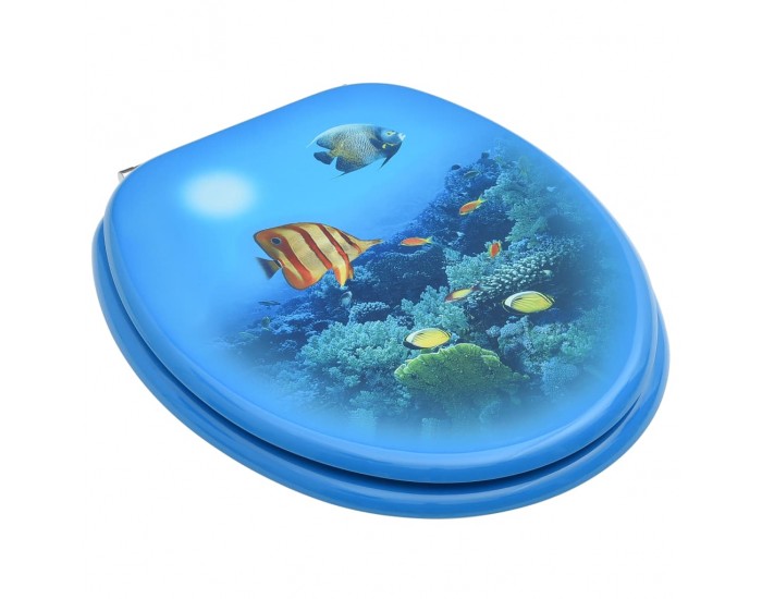 Sonata WC тоалетни седалки с капак, 2 бр, МДФ, дизайн океански пейзаж