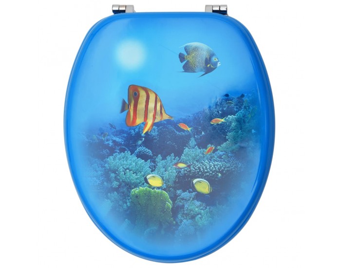 Sonata WC тоалетни седалки с капак, 2 бр, МДФ, дизайн океански пейзаж