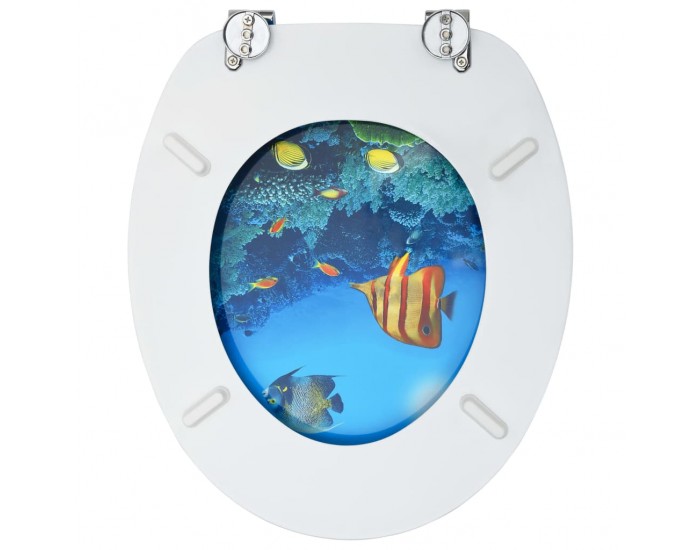 Sonata WC тоалетни седалки с капак, 2 бр, МДФ, дизайн океански пейзаж