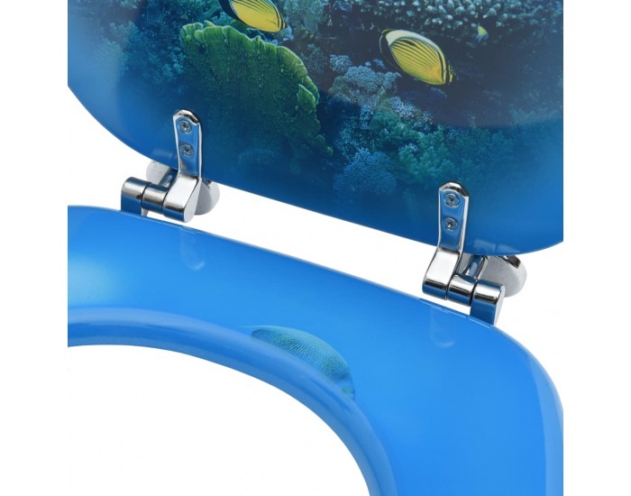 Sonata WC тоалетни седалки с капак, 2 бр, МДФ, дизайн океански пейзаж