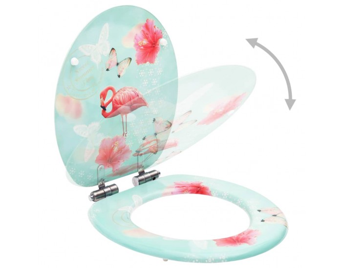 Sonata Тоалетни седалки с плавно затваряне 2 бр МДФ дизайн фламинго
