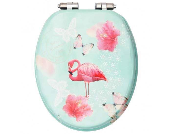 Sonata Тоалетни седалки с плавно затваряне 2 бр МДФ дизайн фламинго