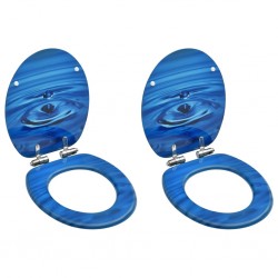 Sonata Тоалетни седалки с плавно затваряне 2 бр МДФ сини водни капки - Баня