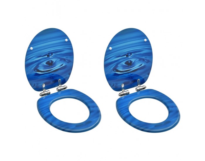Sonata Тоалетни седалки с плавно затваряне 2 бр МДФ сини водни капки