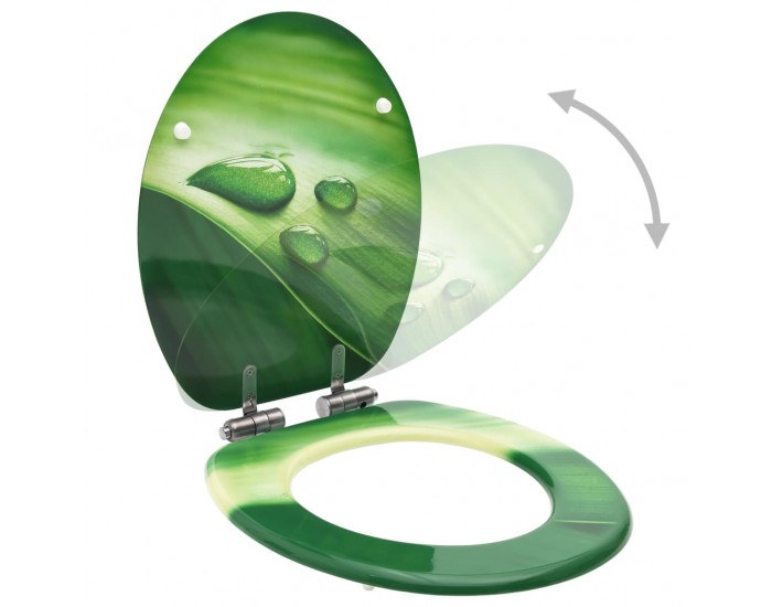 Sonata Тоалетни седалки с плавно затваряне 2 бр МДФ зелени водни капки