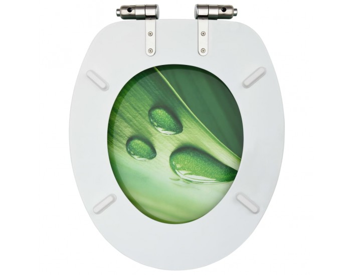 Sonata Тоалетни седалки с плавно затваряне 2 бр МДФ зелени водни капки