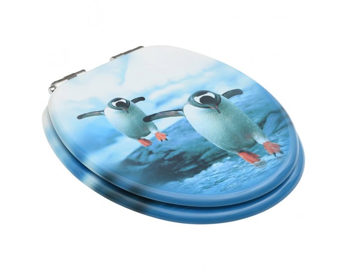 Sonata Тоалетни седалки с плавно затваряне 2 бр МДФ дизайн пингвини