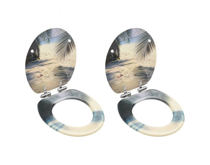 Sonata Тоалетни седалки с плавно затваряне 2 бр МДФ дизайн на плаж