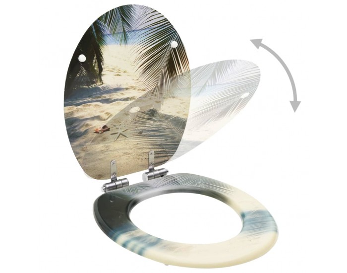 Sonata Тоалетни седалки с плавно затваряне 2 бр МДФ дизайн на плаж