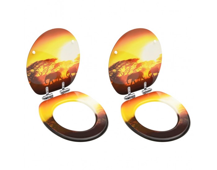 Sonata Тоалетни седалки с плавно затваряне 2 бр МДФ дизайн на савана