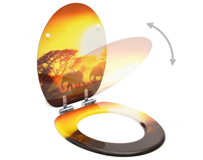 Sonata Тоалетни седалки с плавно затваряне 2 бр МДФ дизайн на савана