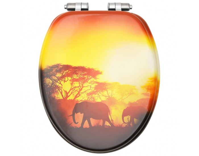 Sonata Тоалетни седалки с плавно затваряне 2 бр МДФ дизайн на савана