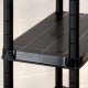 Sonata Стелаж за съхранение, 4 рафта, черен, 61x30,5x130 см, пластмаса