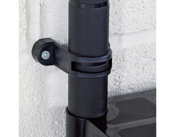 Sonata Стелаж за съхранение, 4 рафта, черен, 61x30,5x130 см, пластмаса