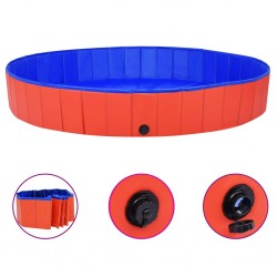 Sonata Сгъваем басейн за кучета, червен, 200x30 см, PVC - Домашни любимци