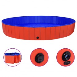Sonata Сгъваем басейн за кучета, червен, 300x40 см, PVC - Домашни любимци