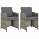 Sonata Градински столове с възглавници, 2 бр, полиратан, сиви