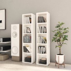 Sonata CD шкафове, 2 бр, бели, 21x16x93,5 см, ПДЧ - ТВ шкафове
