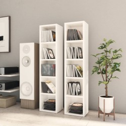 Sonata CD шкафове, 2 бр, бял гланц, 21x16x93,5 см, ПДЧ - ТВ шкафове