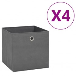Sonata Кутии за съхранение, 4 бр, нетъкан текстил, 28x28x28 см, сиви - Офис