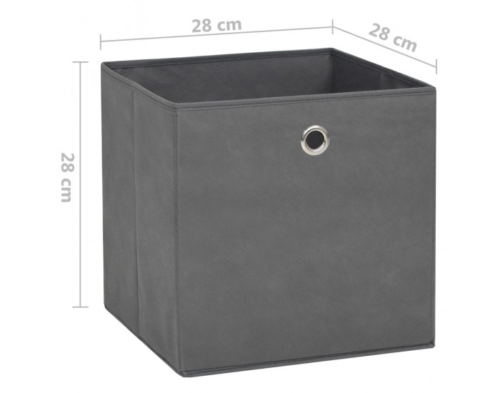 Sonata Кутии за съхранение, 4 бр, нетъкан текстил, 28x28x28 см, сиви